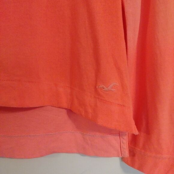Hollister Neon Orange Ombre Scoop Neck Long Sleeve Shirt - Picture 4 of 4
